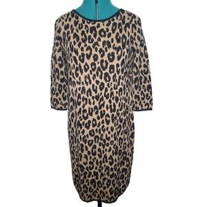 Ann Taylor wool blend leopard sweater dress - medium petite MP